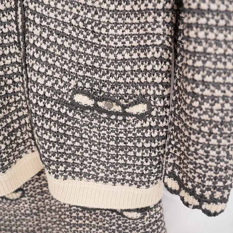 Dior Knit Dress and Cardigan Set in Grey and Cream, photo 6