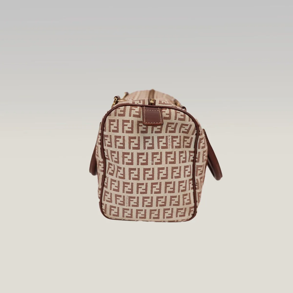 Fendi Zucchino Boston in Beige and Brown, photo 5