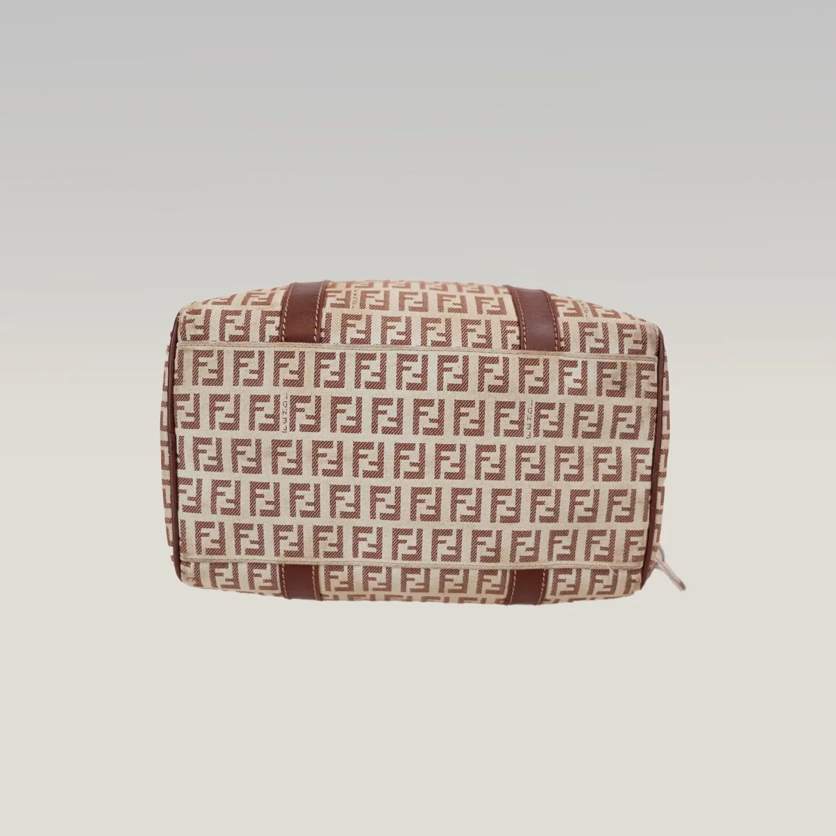Fendi Zucchino Boston in Beige and Brown, photo 6