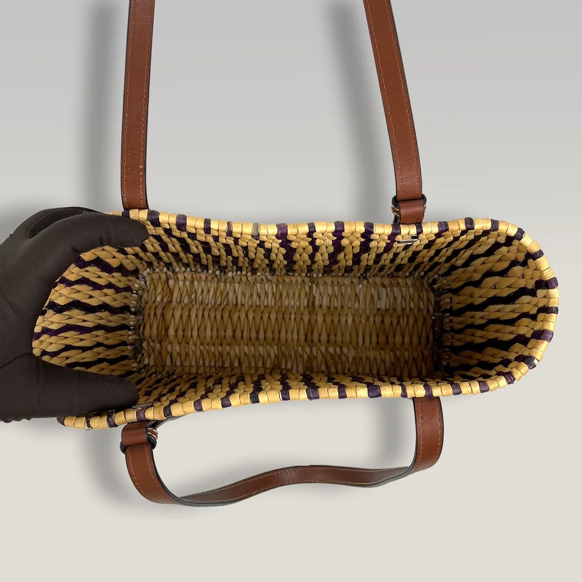 Loewe Small Tote in Beige and Purple, photo 5