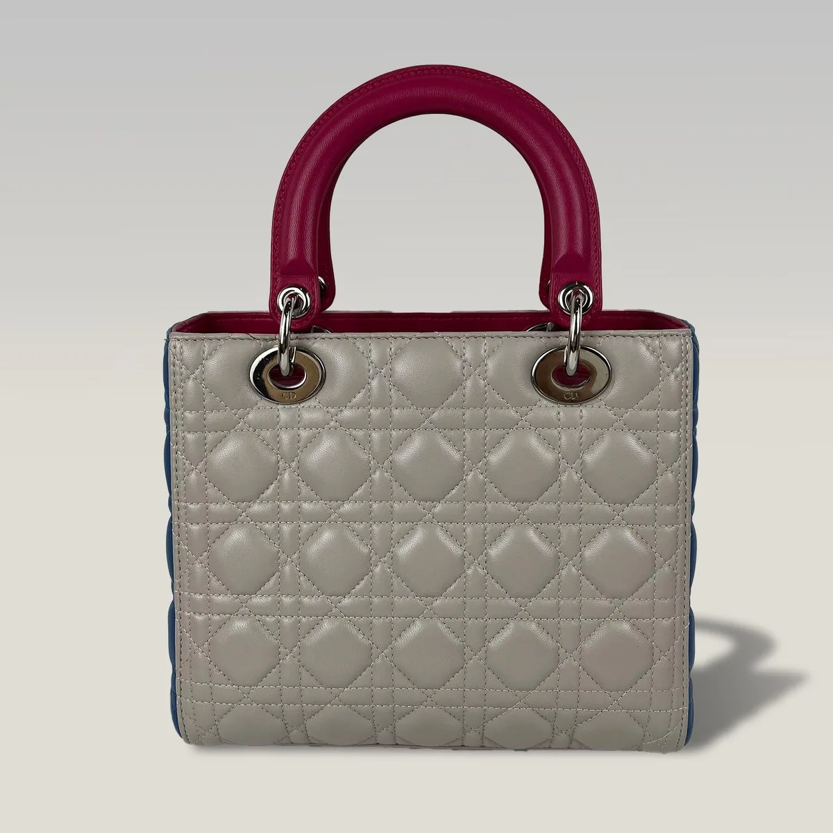 Dior Lady Dior Medium in Multicolor Beige, Blau und Fuchsia, Foto 3