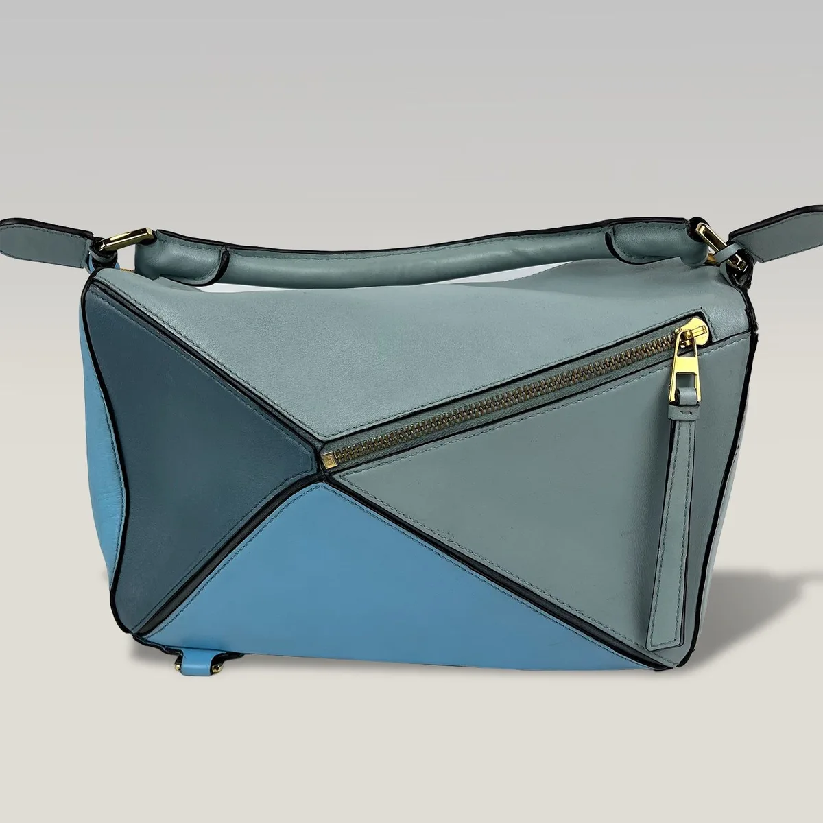 Loewe Puzzle Medium in Light Blue and Grey, photo 3