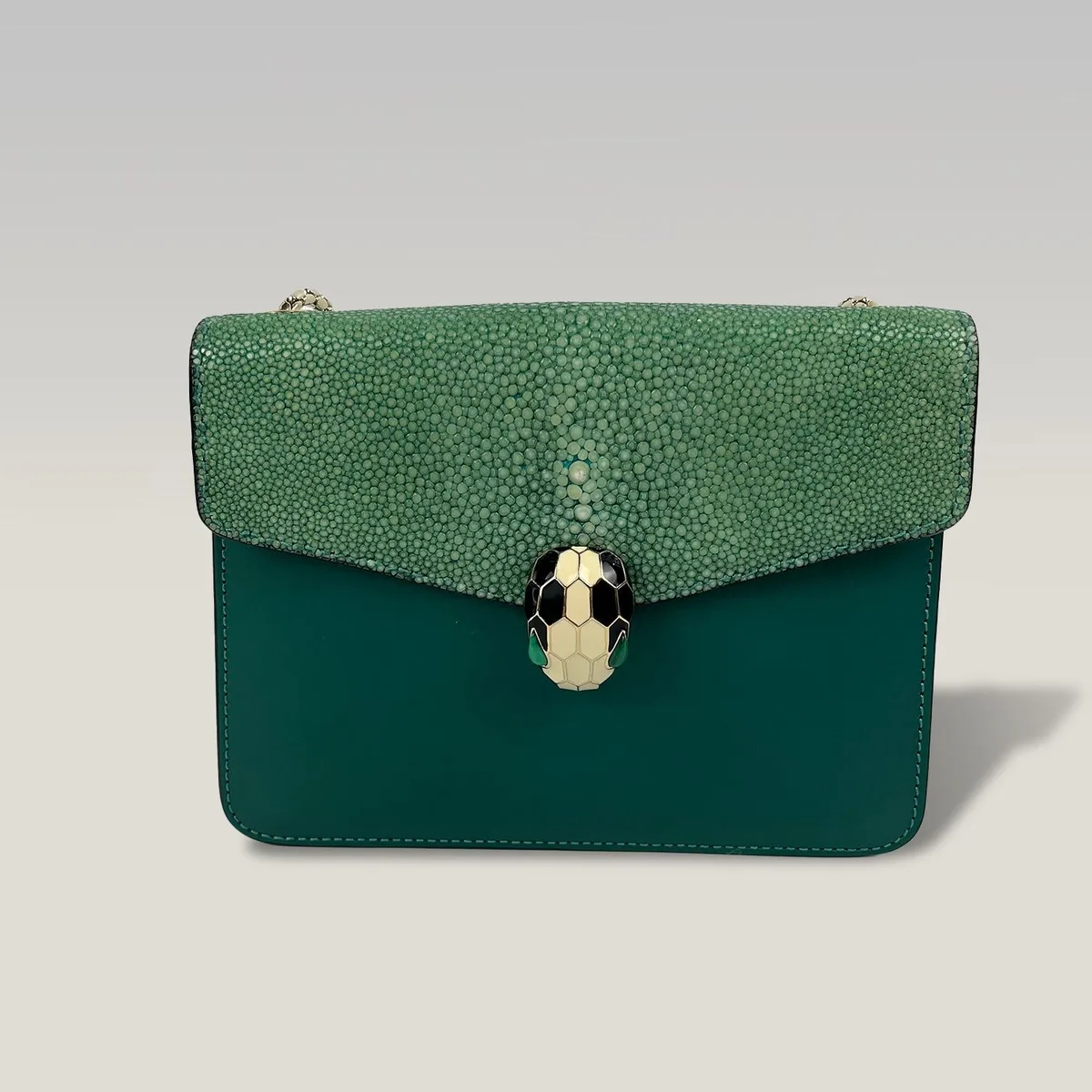 Bvlgari Serpenti Forever Pochette в зелёном цвете, фото 2