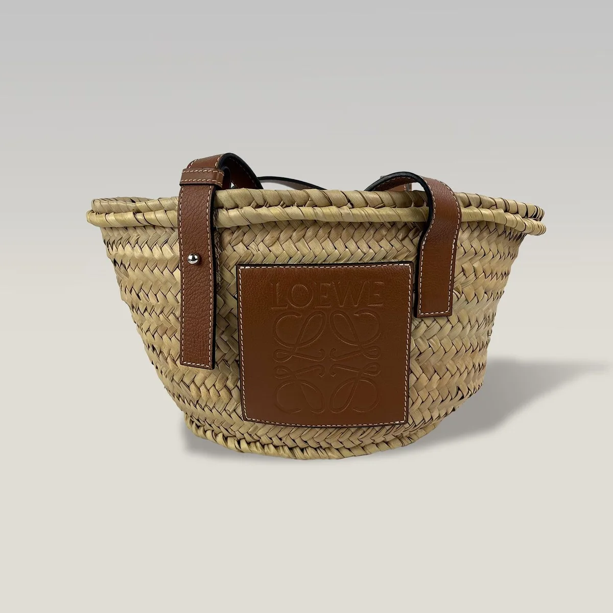 Loewe Small Basket Bag in Natural and Tan, photo 2