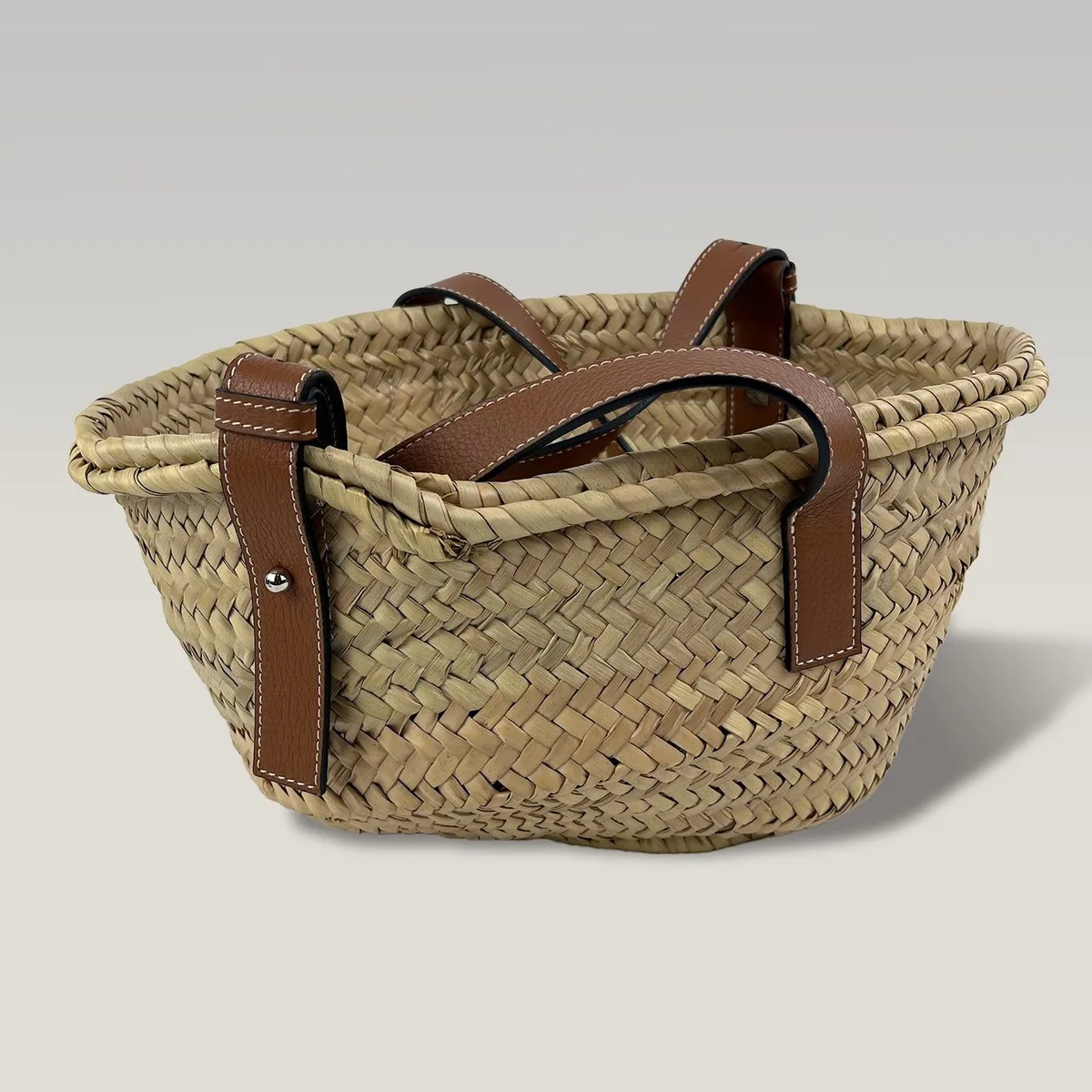 Loewe Small Basket Bag in Natural and Tan, photo 3