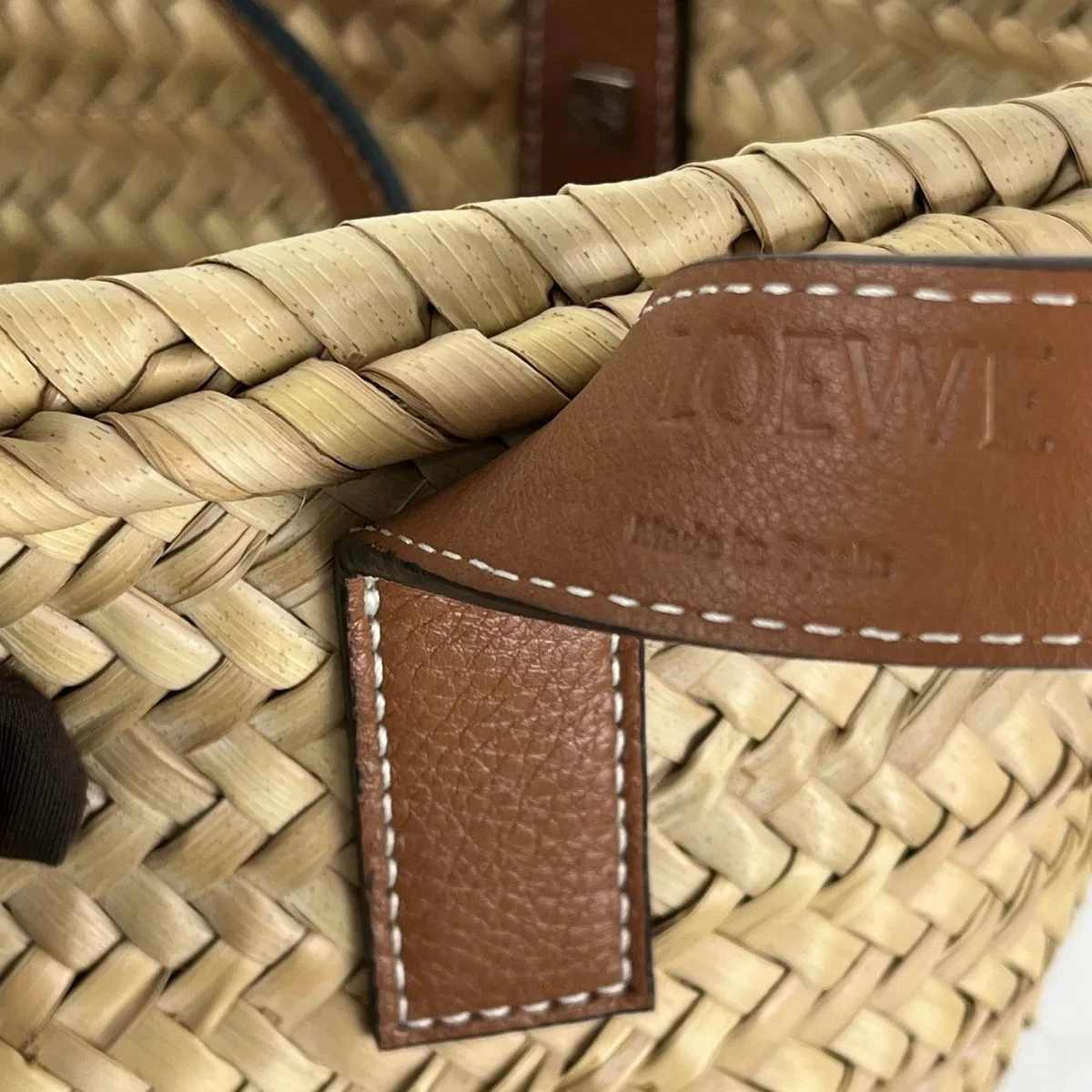 Loewe Small Basket Bag in Natural and Tan, photo 6