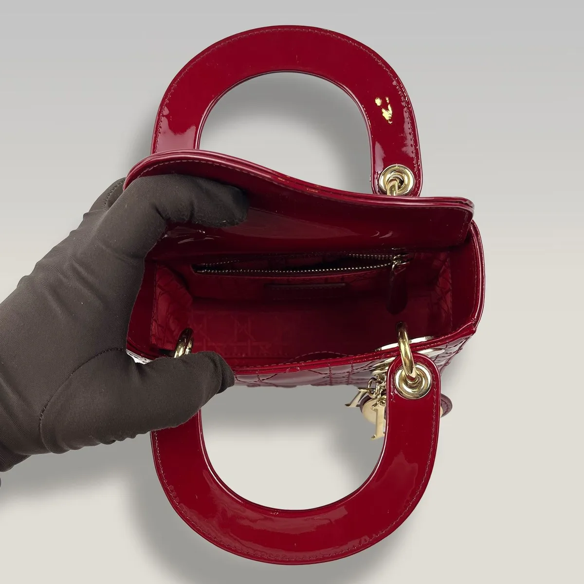 Dior Lady Dior Mini in Cherry Red, photo 6