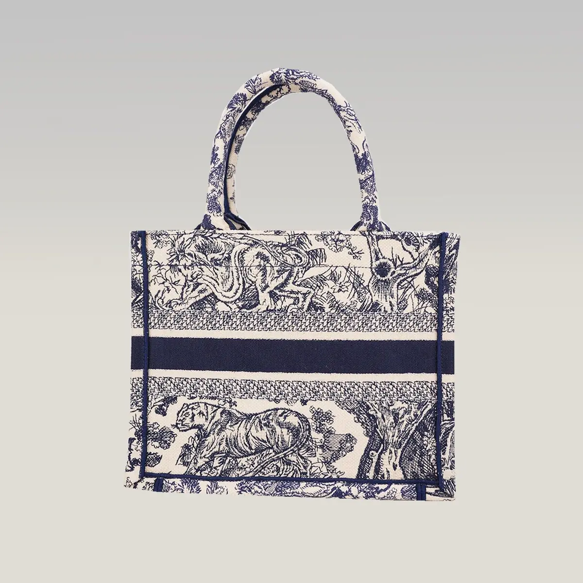 Dior Book Tote Medium in Blue and Ivory, photo 3