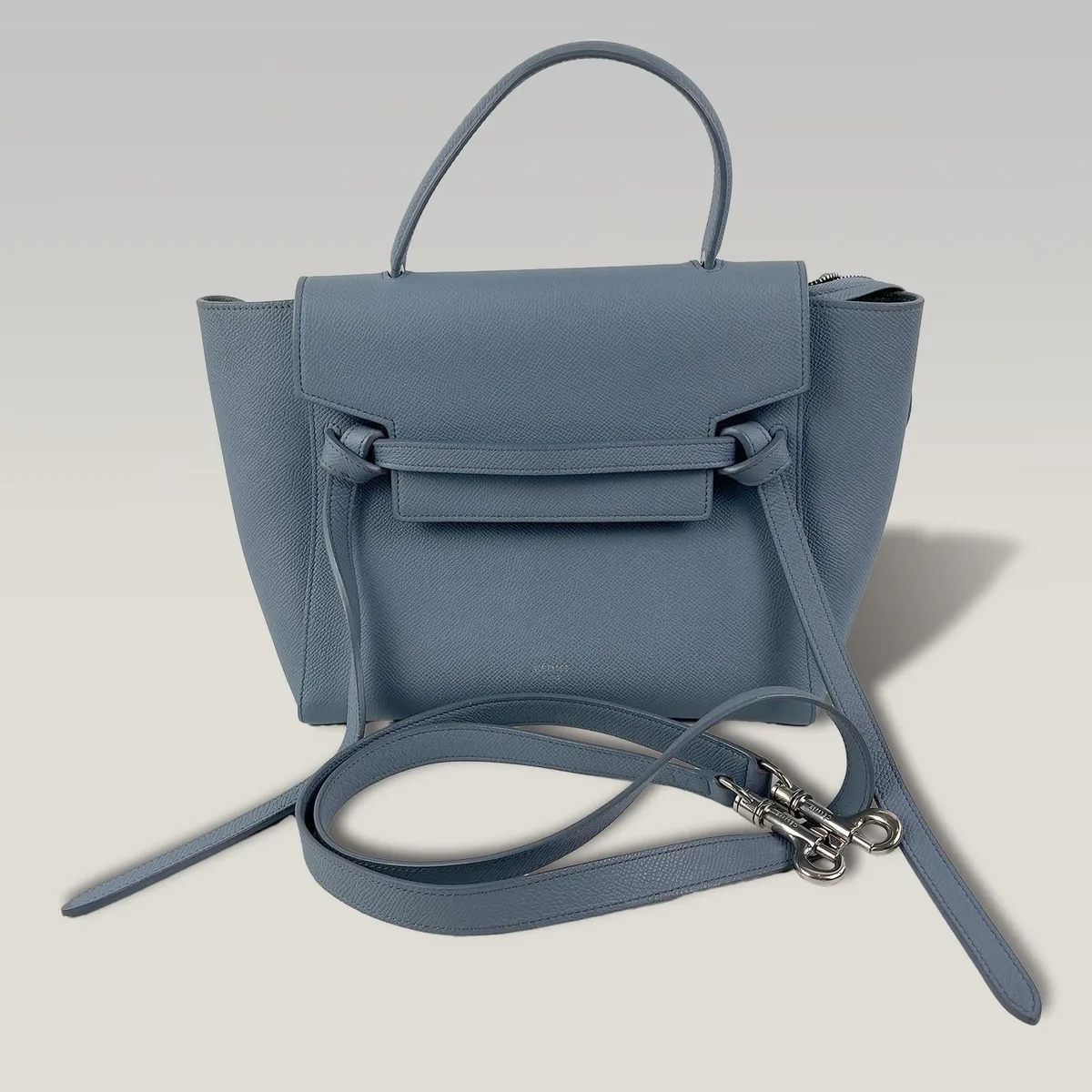 Celine Belt Bag Micro in Dusty Blue, photo 4