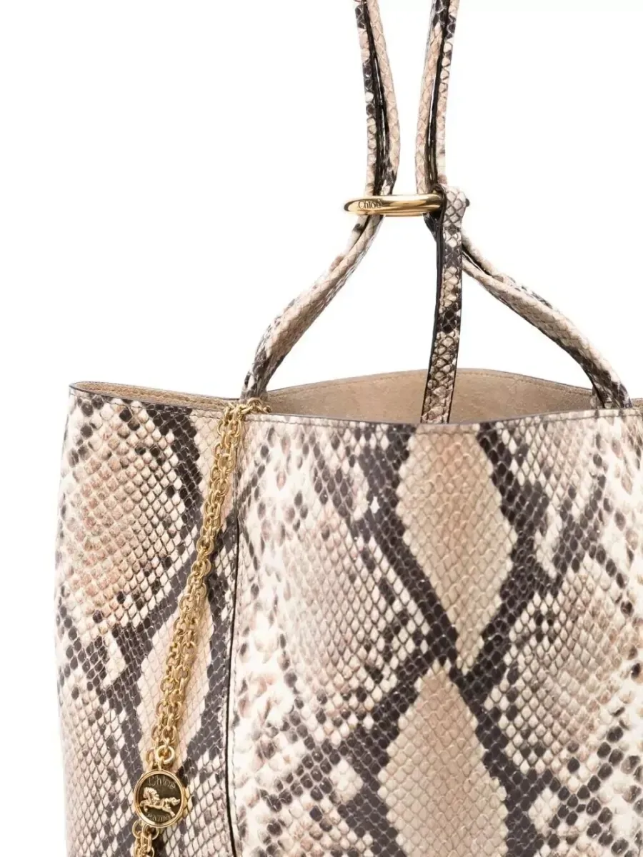 Chloé Spin Schultertasche in Beige, Foto 4