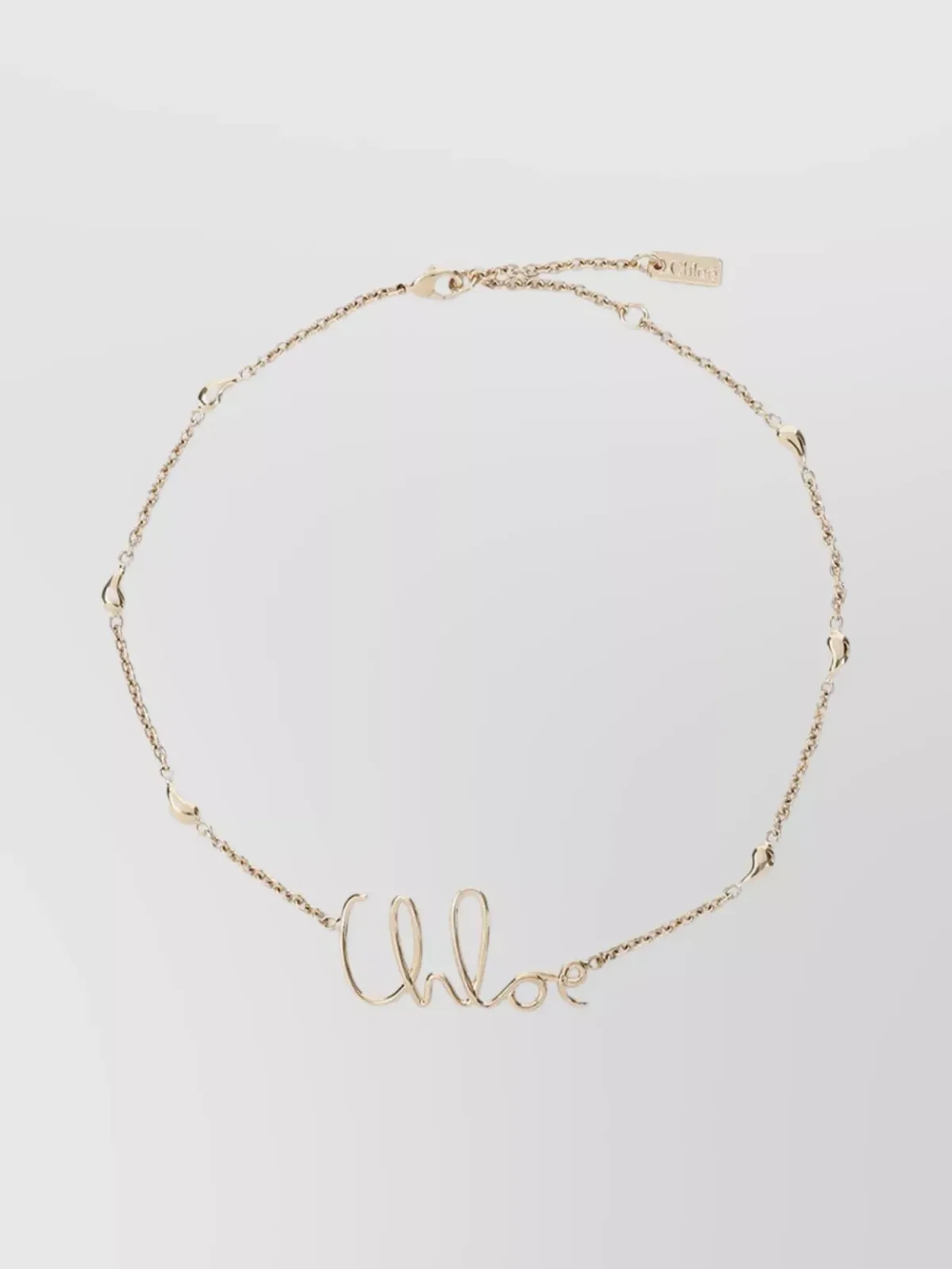 Chloé Script Nameplate Necklace em Dourado, foto 1