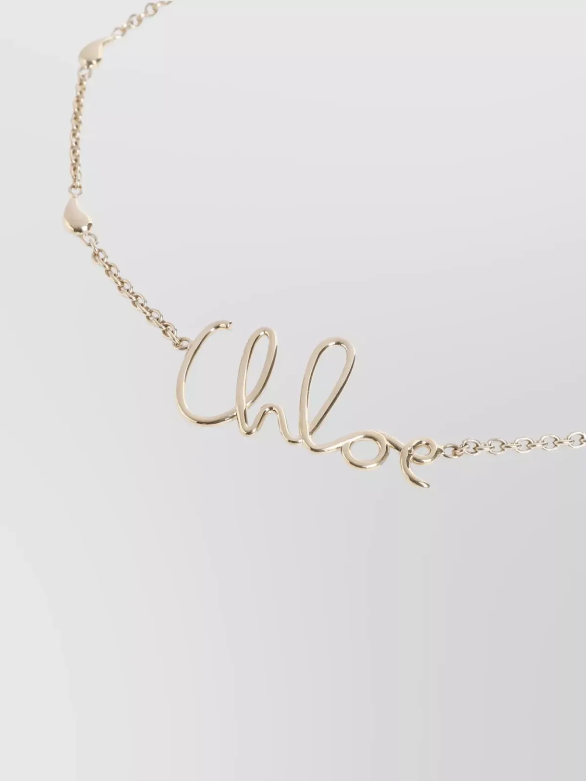 Chloé Script Nameplate Necklace em Dourado, foto 2