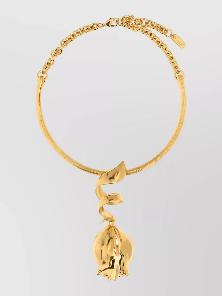 Collana Chloé con pendente floreale in oro, foto 1