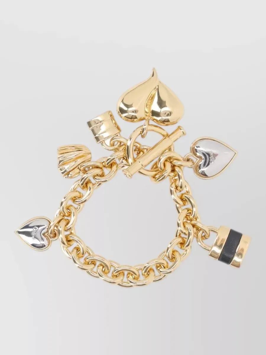 Pulseira Chloé com corações dourada, foto 1