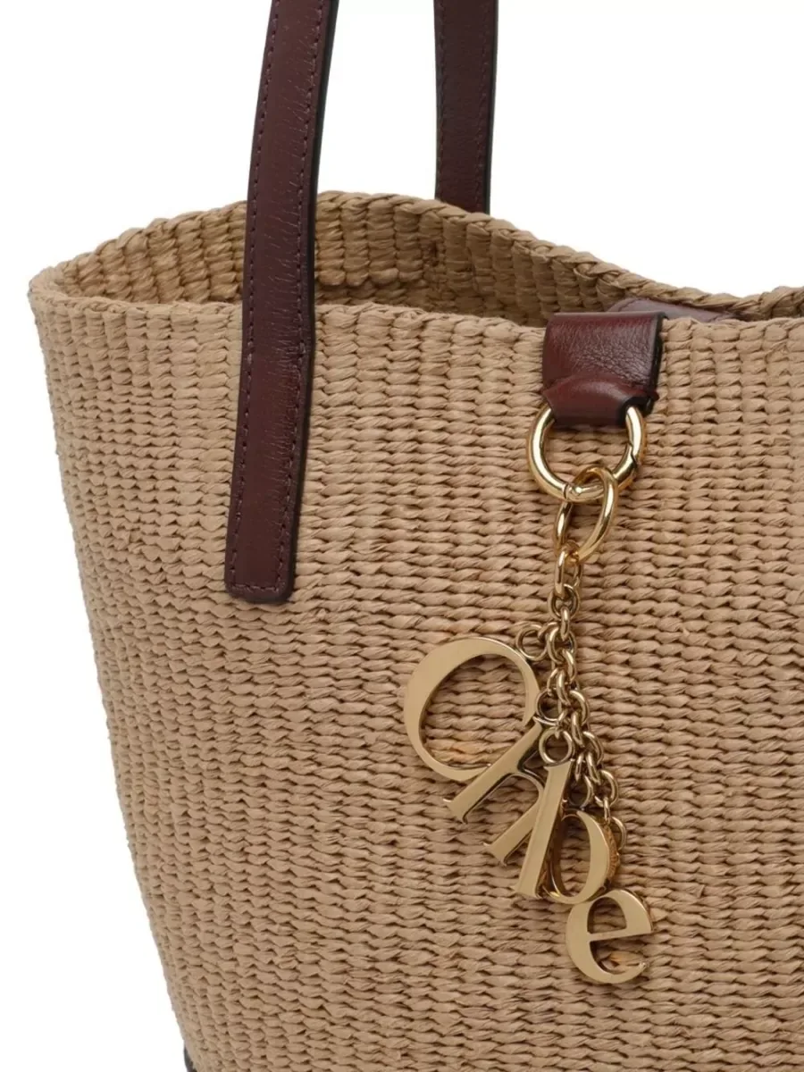 Borsa a secchiello Chloé Woody beige, foto 4