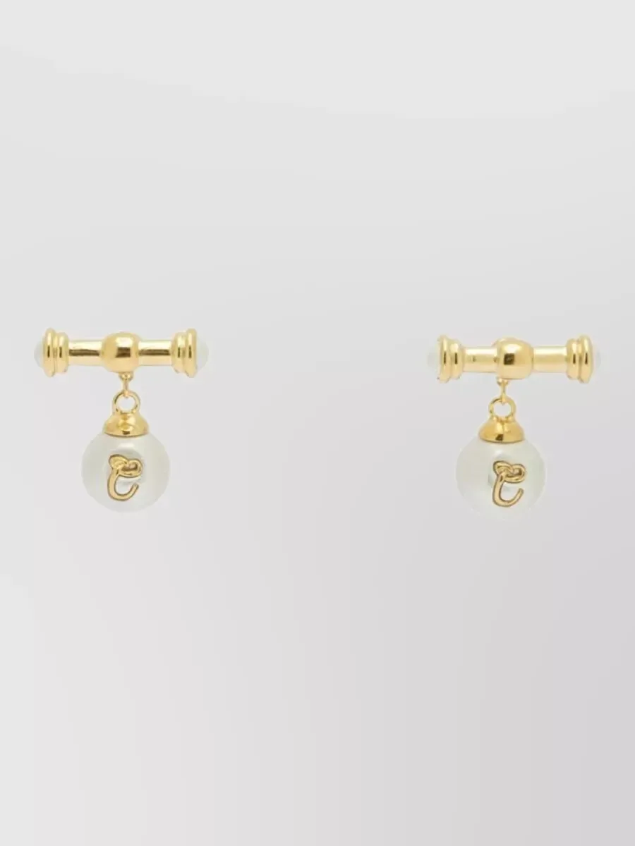 Pendientes Chloé con perlas Pearl Drop Earrings en dorado, foto 1