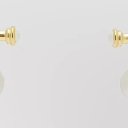 Pendientes Chloé con perlas Pearl Drop Earrings en dorado, detalle