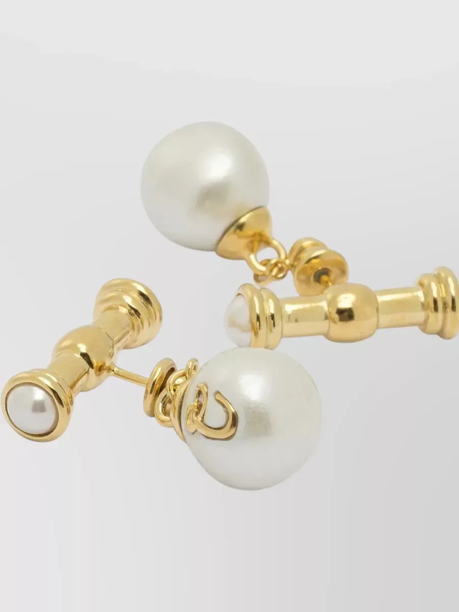 Pendientes Chloé con perlas Pearl Drop Earrings en dorado, foto 2