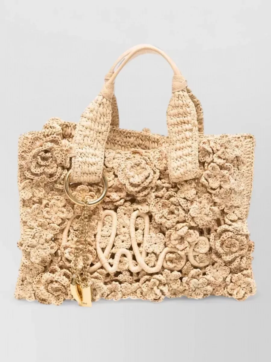 Chloé Raffia Shoulder Bag in Beige, Foto 1
