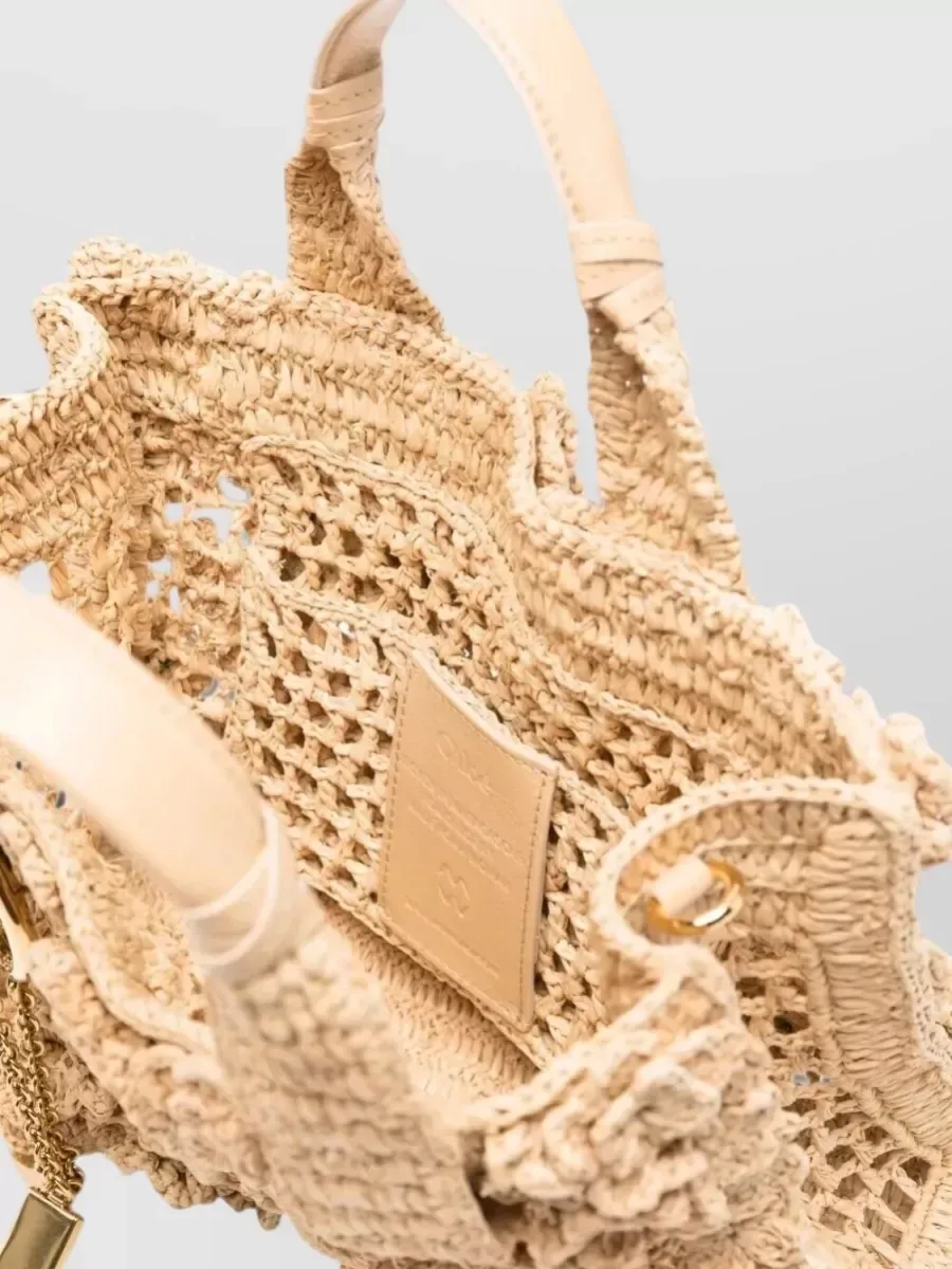Chloé Raffia Shoulder Bag in Beige, Foto 4