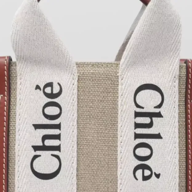 Chloé Woody Mini in Beige, detail