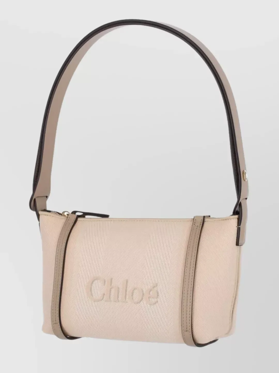 Chloé Carry Canvas Schultertasche in Beige, Foto 3