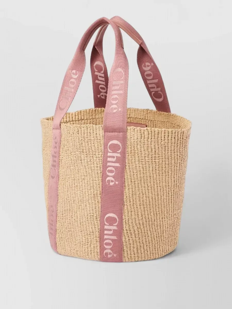 Пляжная сумка Chloé Woody Large, бежевая, фото 3