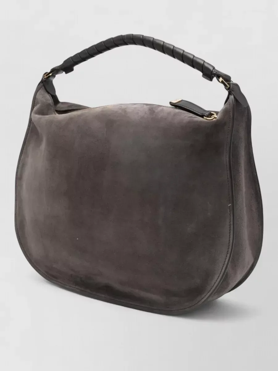 Chloé Marcie Suede Shoulder Bag in Dark Brown, photo 3