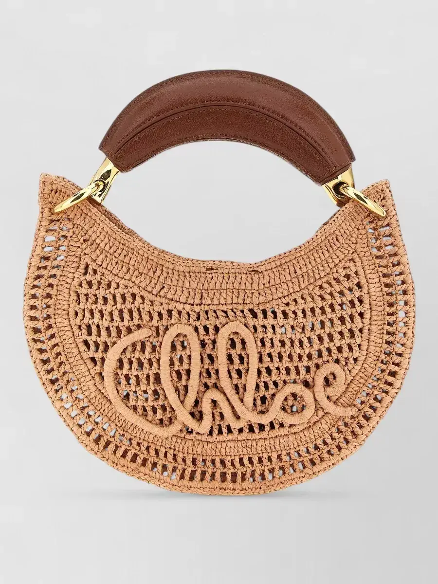 Chloé Mini Raffia Clutch in Beige, photo 1