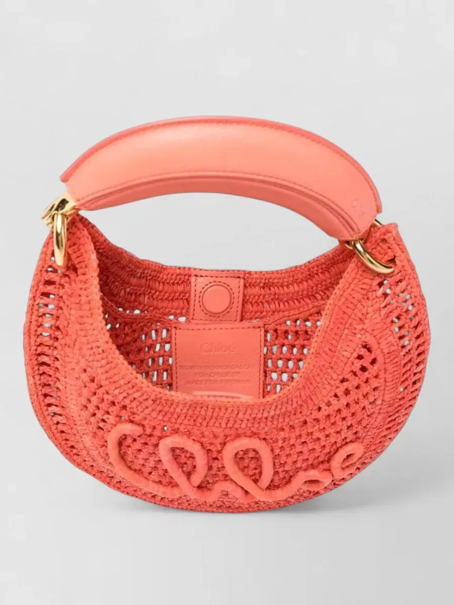Chloé Mini Raffia Clutch in Orange, photo 3