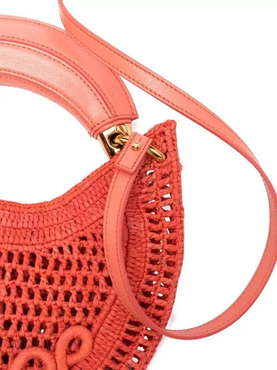 Chloé Mini Raffia Clutch in Orange, photo 4