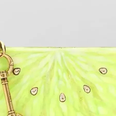 Chloé Metal Clutch in Green, detail