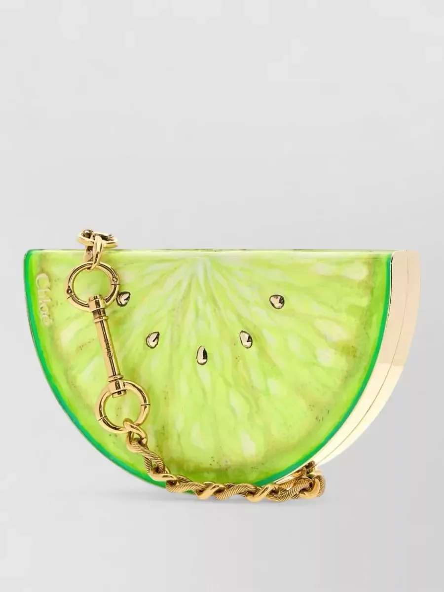 Chloé Metal Clutch in Green, photo 2