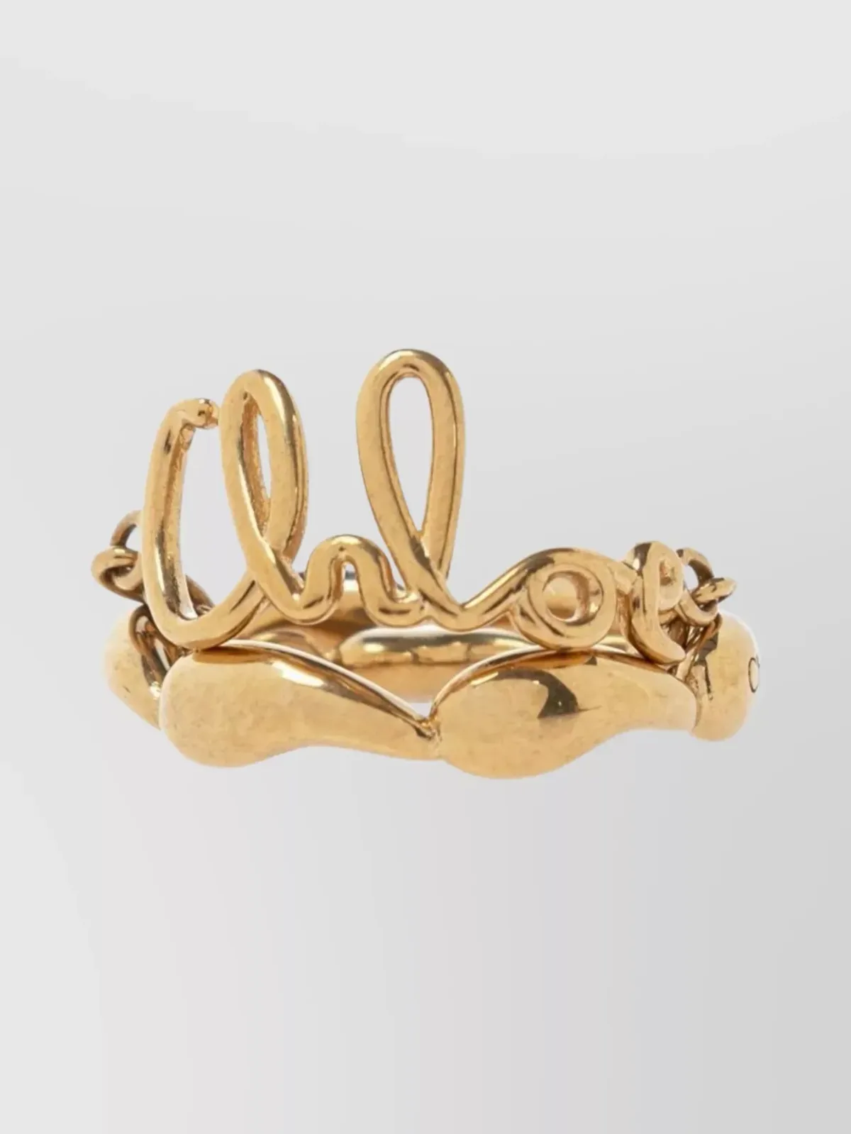 Chloé Chain Ring Set in Gold, photo 3