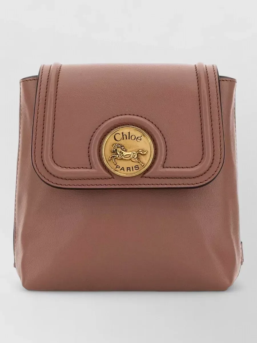 Mini mochila Chloé Horse Medal em castanho, foto 1