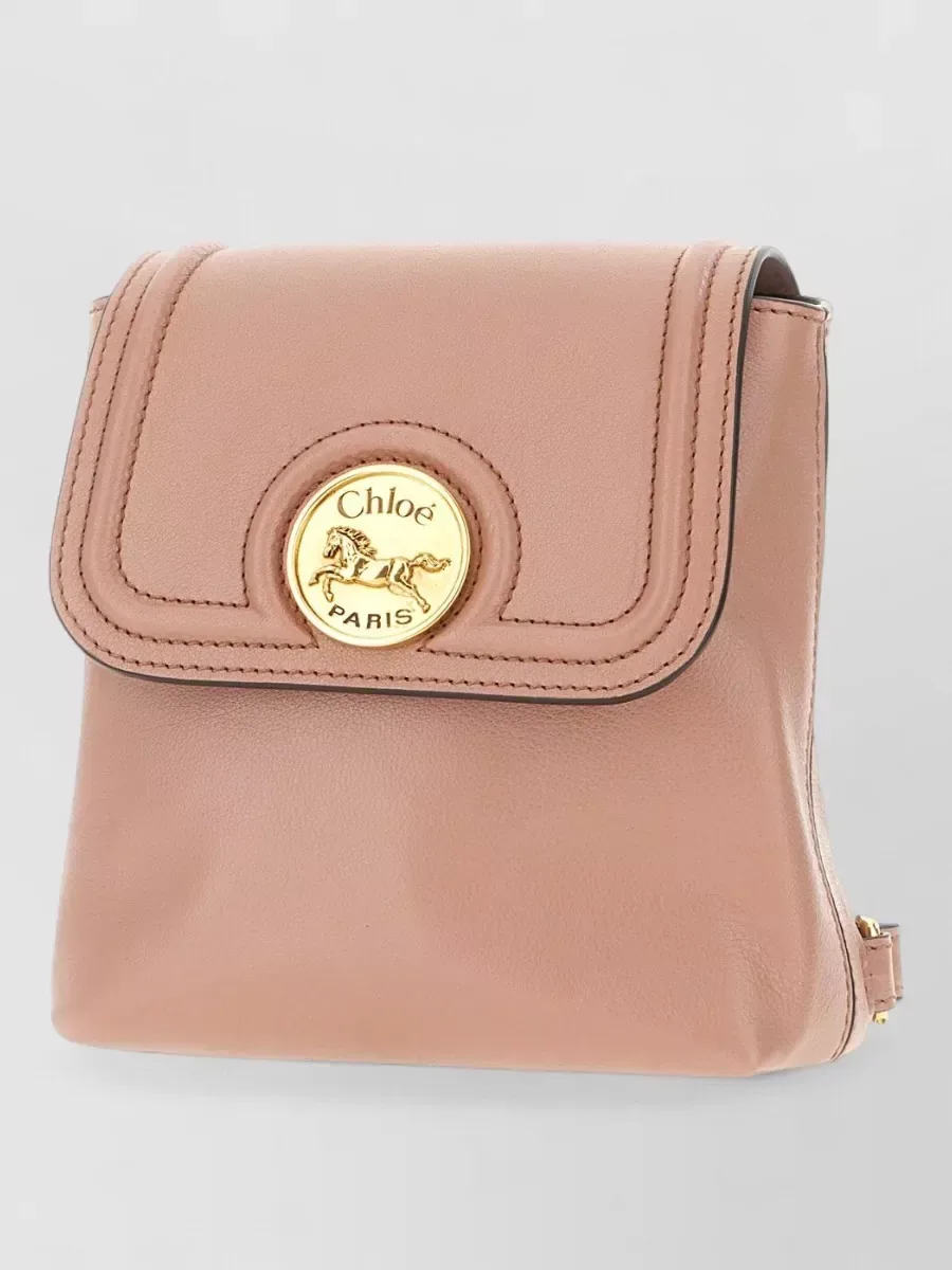 Mini mochila Chloé Horse Medal em rosa, foto 3