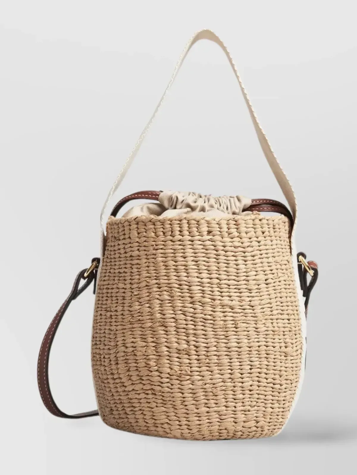 Chloé Woody Small Bucket in Beige, photo 1