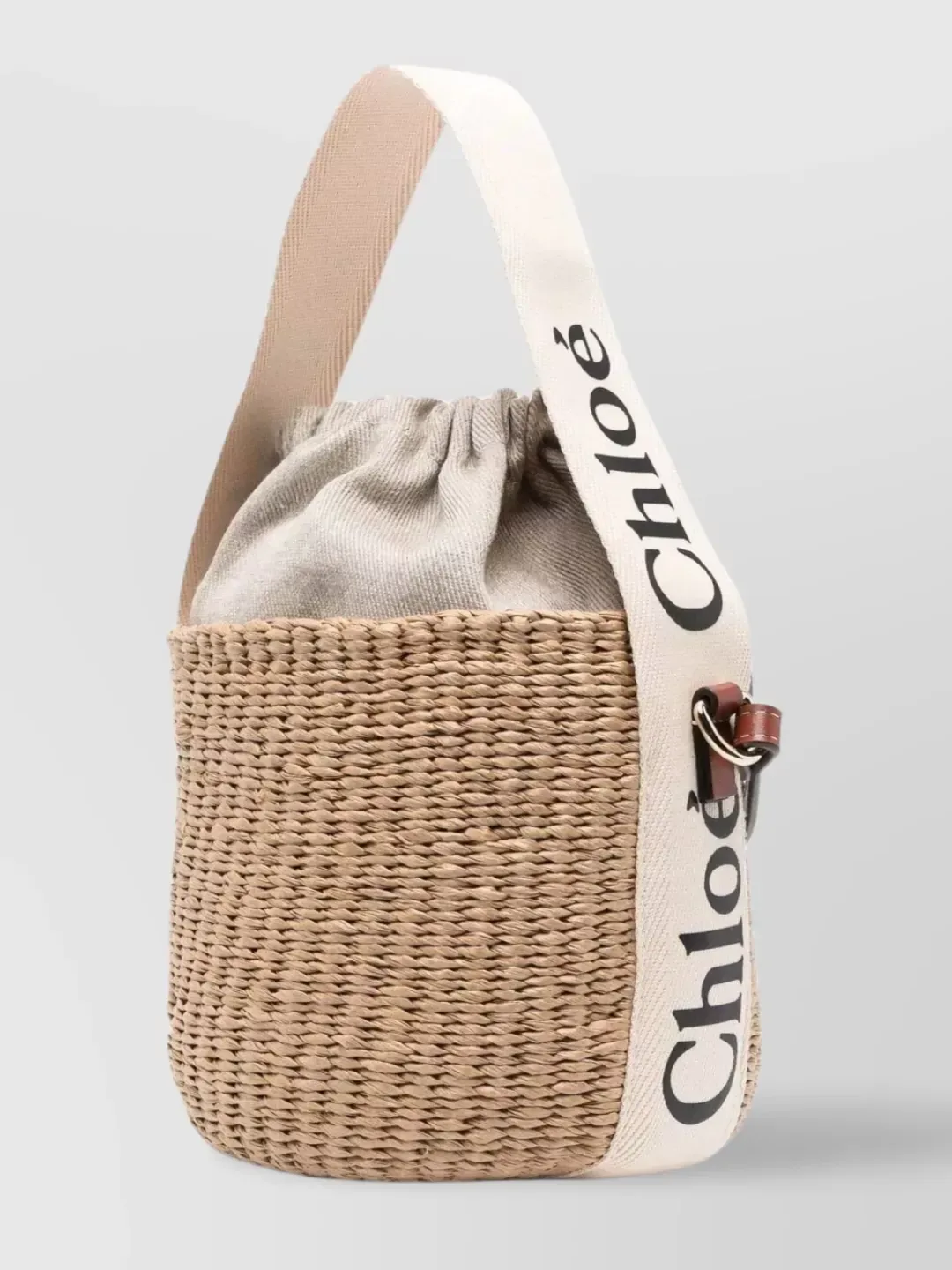 Chloé Woody Small Bucket in Beige, photo 3