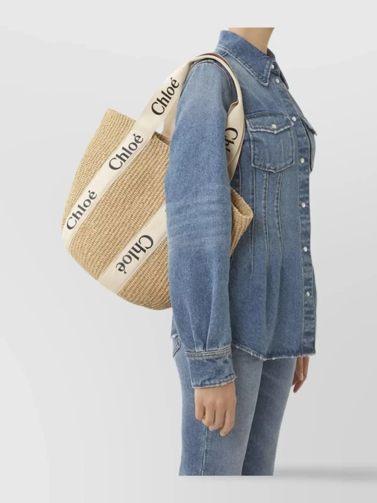 Chloé Woody Large in Beige, photo 2