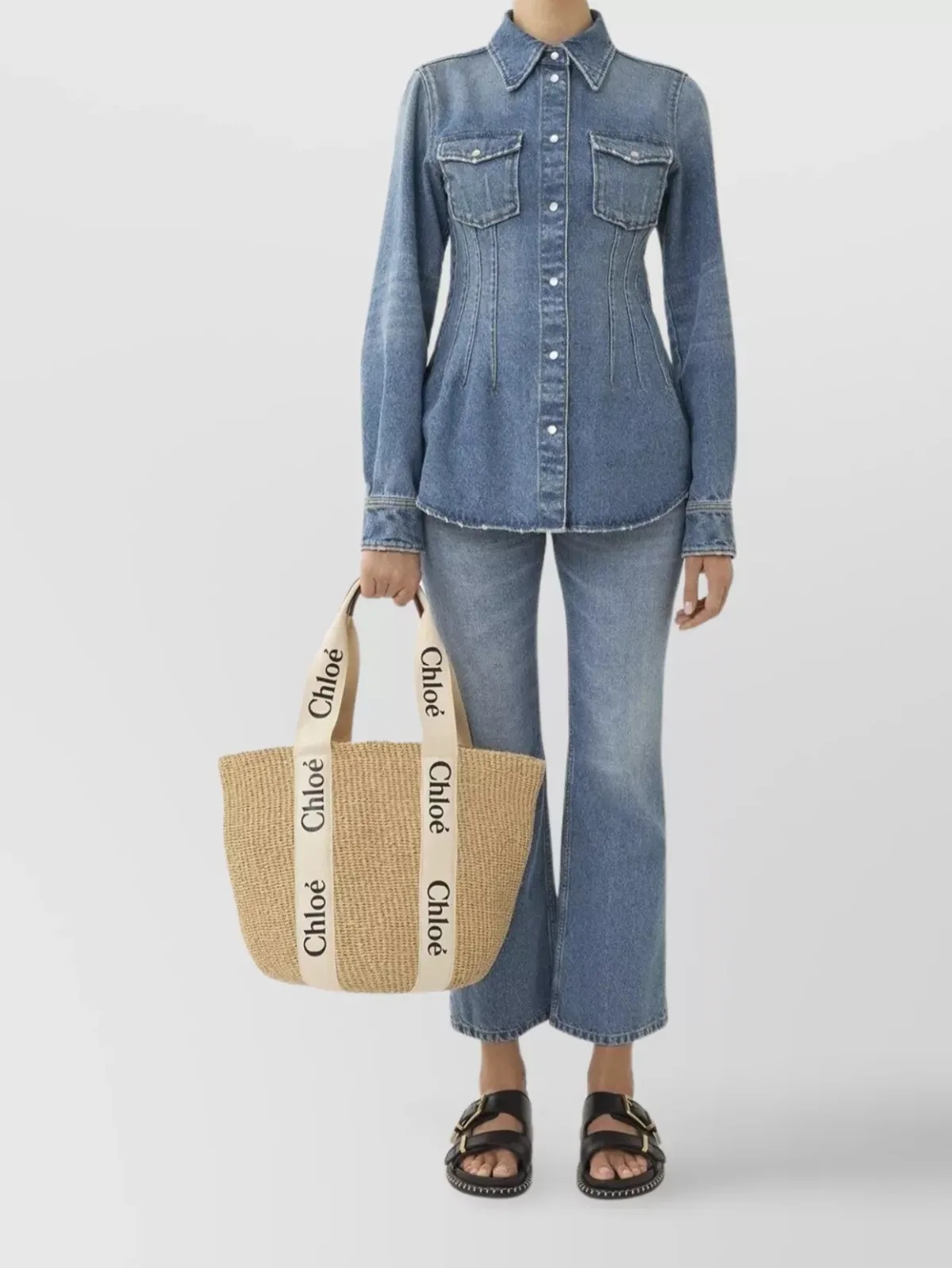 Chloé Woody Large in Beige, photo 3