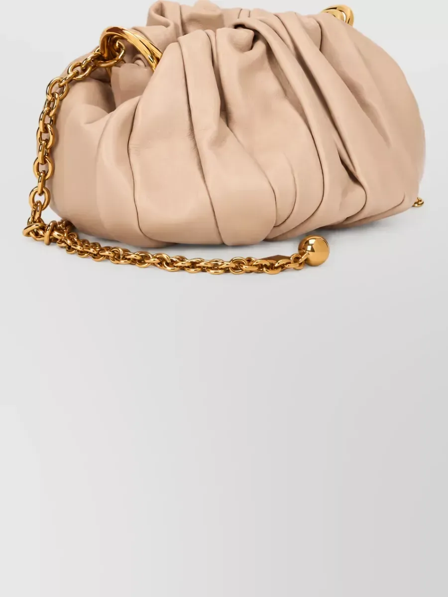 Clutch Chloé franzida em bege, foto 3