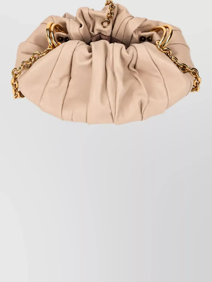 Clutch Chloé franzida em bege, foto 4