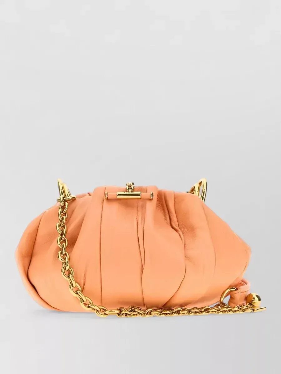 Clutch Chloé franzida em pêssego, foto 2