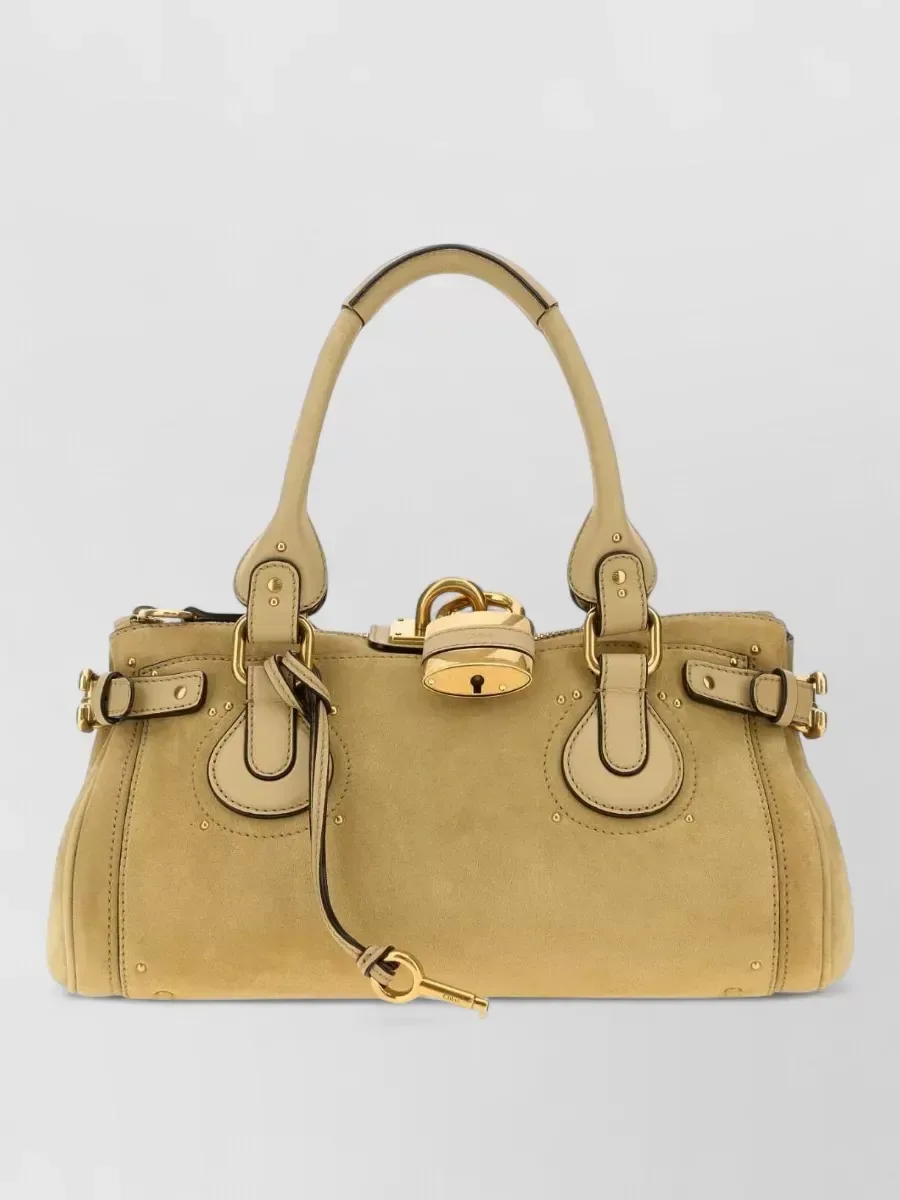 Chloé Paddington con borchie in beige, foto 1