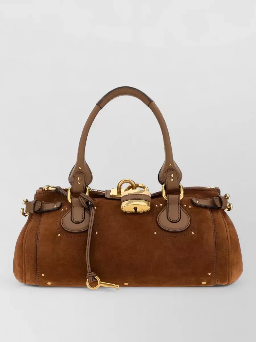 Chloé Paddington con borchie in marrone, foto 1