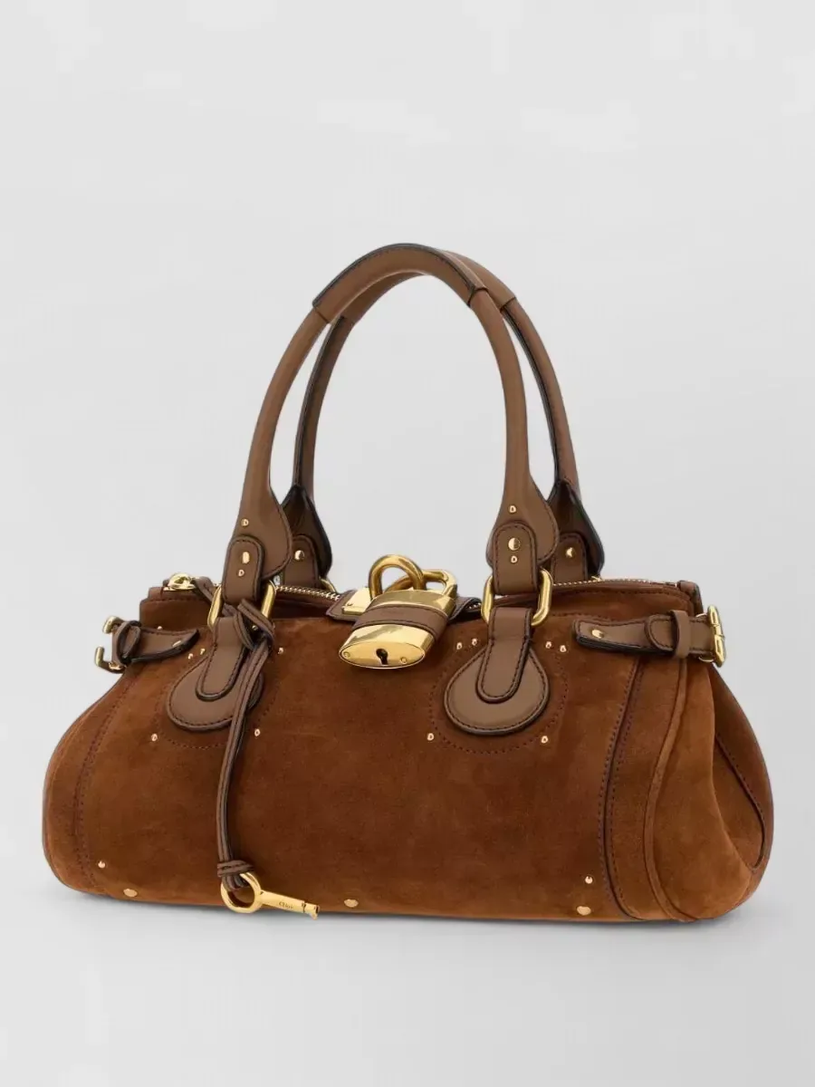 Chloé Paddington con borchie in marrone, foto 2