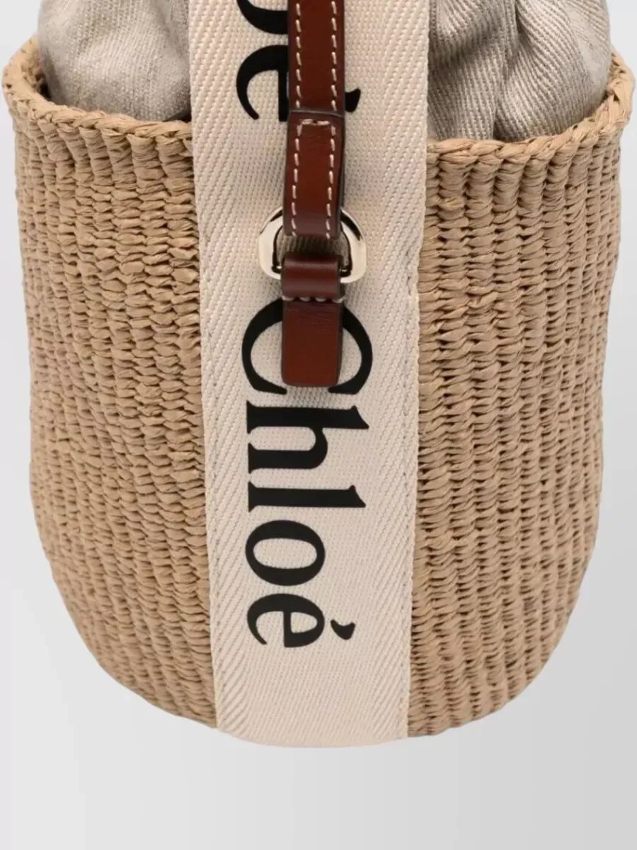 Chloé Woody Bucket Adjustable in Beige, photo 4