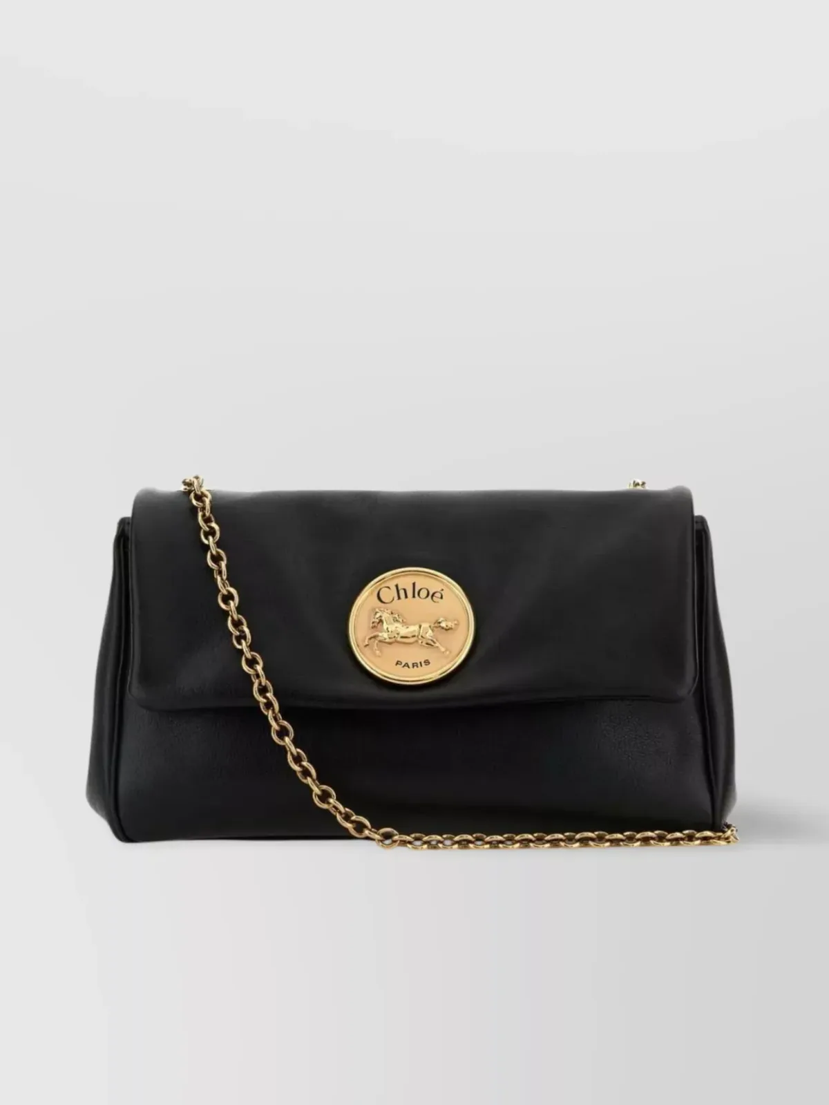 Borsa a spalla Chloé Heritage media in nero, foto 1