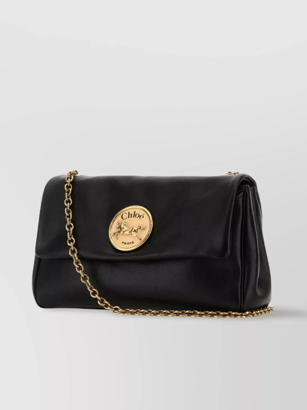 Borsa a spalla Chloé Heritage media in nero, foto 2