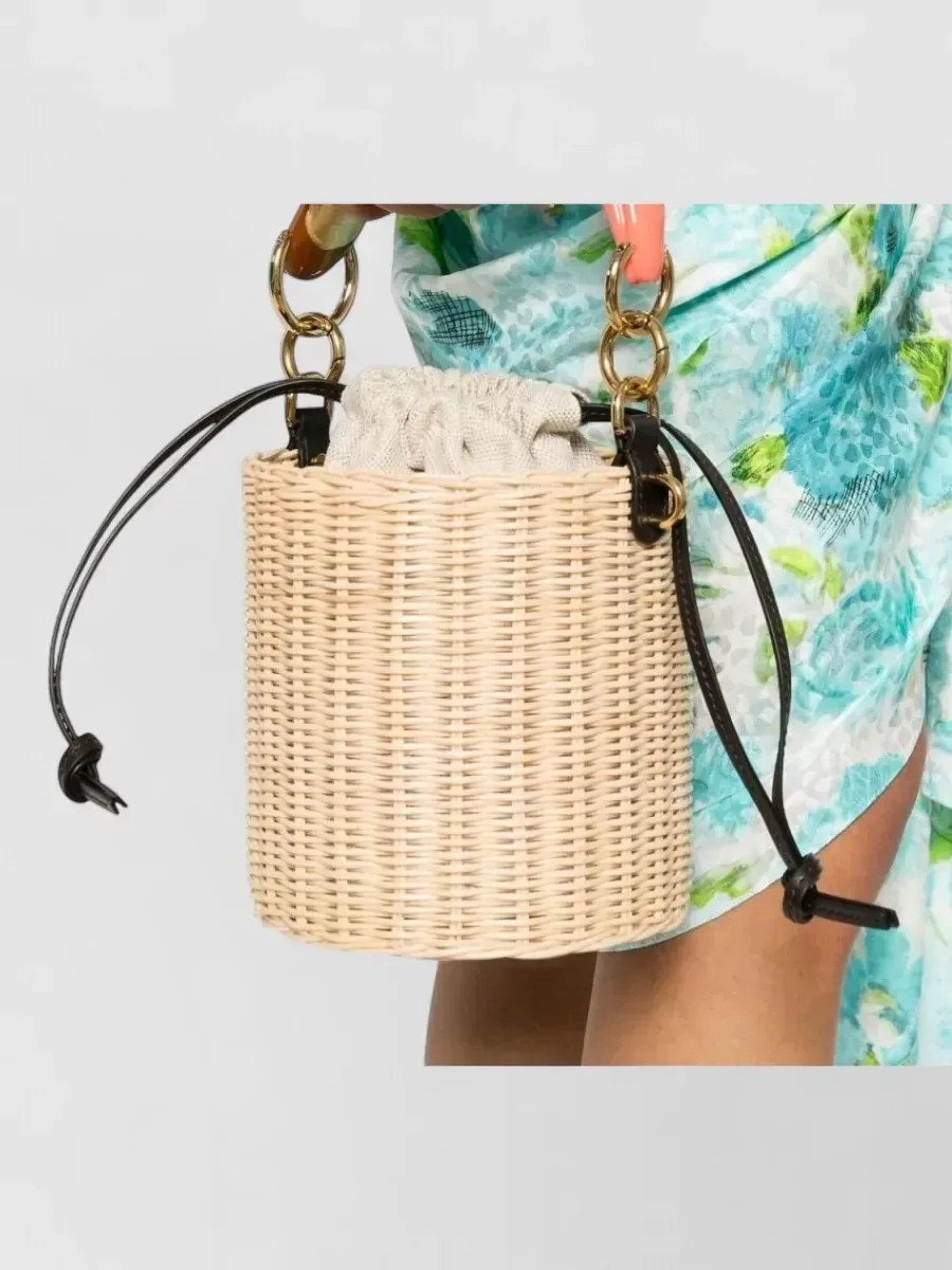 Chloé Raffia Toucan Bucket Bag en beige, photo 2